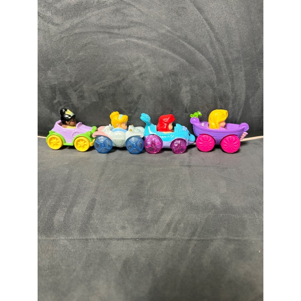 Fisher Price Little People Disney Princess Wheelies Tiana Cinderella Ariel Set 4 - Picture 5 of 6